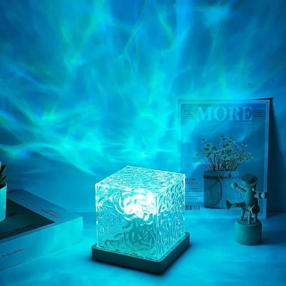 Rotating Water Ripple Night Light Aura Lamp